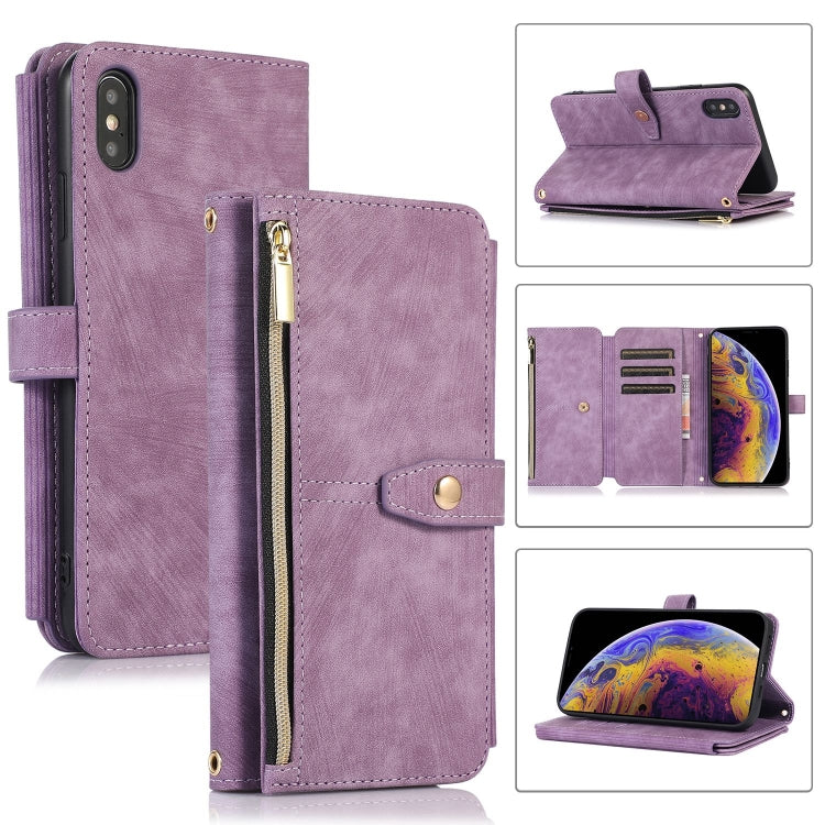 Custodia per cellulare in pelle con cerniera per portafoglio da 9 carte da sogno, For iPhone 11 Pro, For iPhone 11 Pro Max, For iPhone X / XS, For iPhone XR