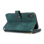 Custodia per cellulare in pelle con cerniera per portafoglio da 9 carte da sogno, For iPhone XS Max, For iPhone SE 2022 / 2020 / 7 / 8, For iPhone 7 Plus / 8 Plus