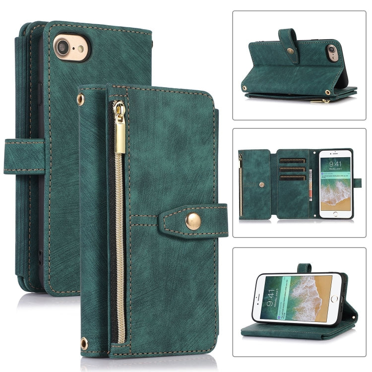Custodia per cellulare in pelle con cerniera per portafoglio da 9 carte da sogno, For iPhone XS Max, For iPhone SE 2022 / 2020 / 7 / 8, For iPhone 7 Plus / 8 Plus