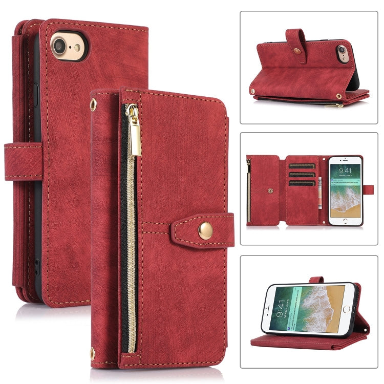 Custodia per cellulare in pelle con cerniera per portafoglio da 9 carte da sogno, For iPhone XS Max, For iPhone SE 2022 / 2020 / 7 / 8, For iPhone 7 Plus / 8 Plus