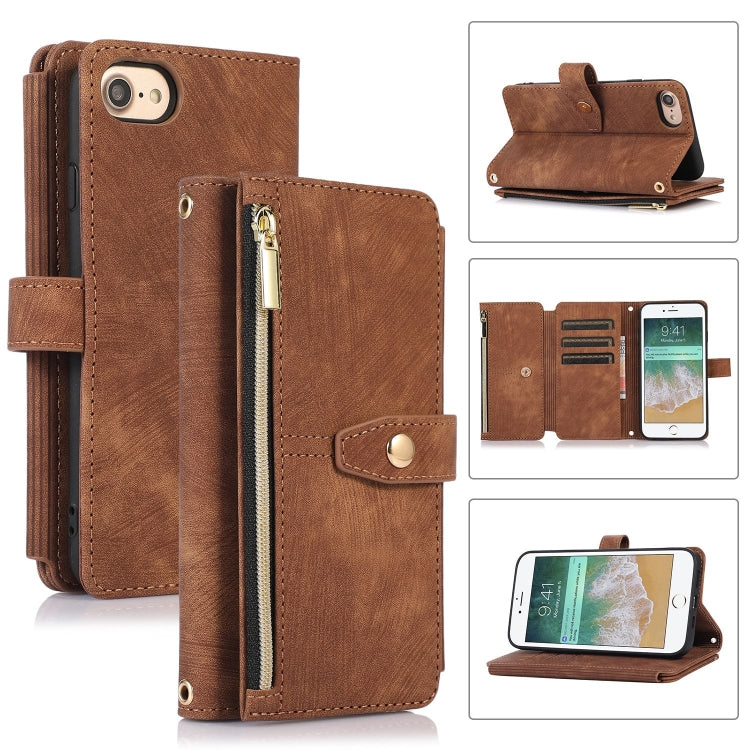 Custodia per cellulare in pelle con cerniera per portafoglio da 9 carte da sogno, For iPhone XS Max, For iPhone SE 2022 / 2020 / 7 / 8, For iPhone 7 Plus / 8 Plus