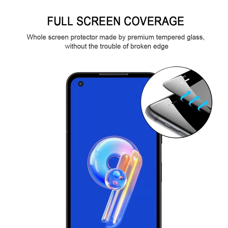 Pellicola in vetro temperato per protezione dello schermo a copertura totale con colla completa, For Asus Zenfone 9 (1 PC)