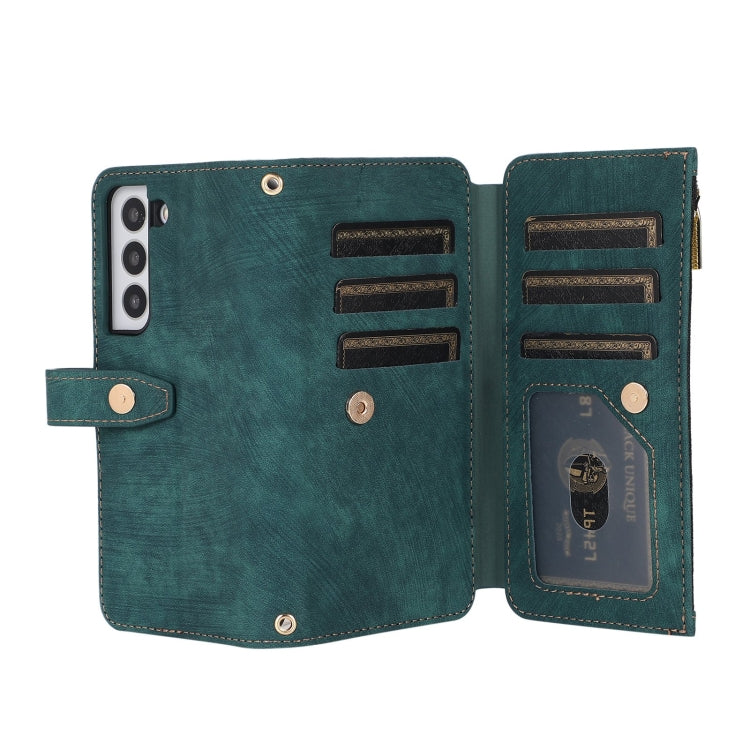 Custodia per cellulare in pelle con cerniera per portafoglio da 9 carte da sogno, For Samsung Galaxy S22+ 5G, For Samsung Galaxy S22 Ultra 5G, For Samsung Galaxy S21 5G, For Samsung Galaxy S21+ 5G