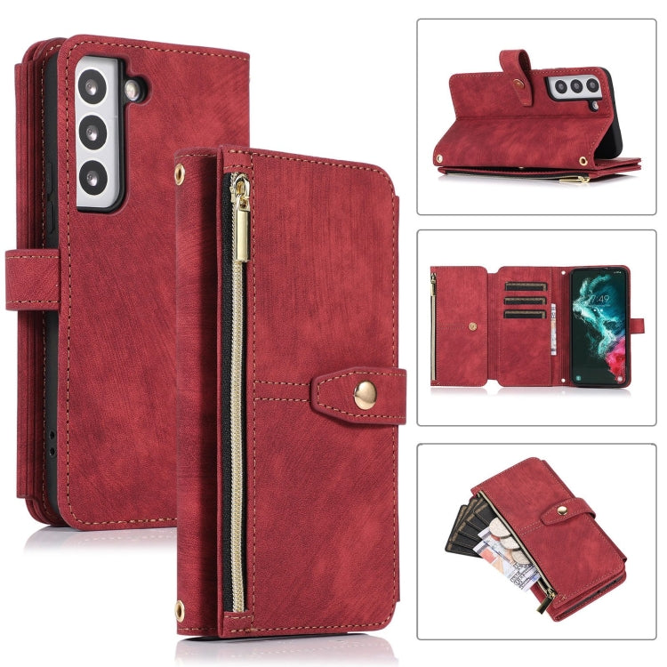 Custodia per cellulare in pelle con cerniera per portafoglio da 9 carte da sogno, For Samsung Galaxy S22+ 5G, For Samsung Galaxy S22 Ultra 5G, For Samsung Galaxy S21 5G, For Samsung Galaxy S21+ 5G