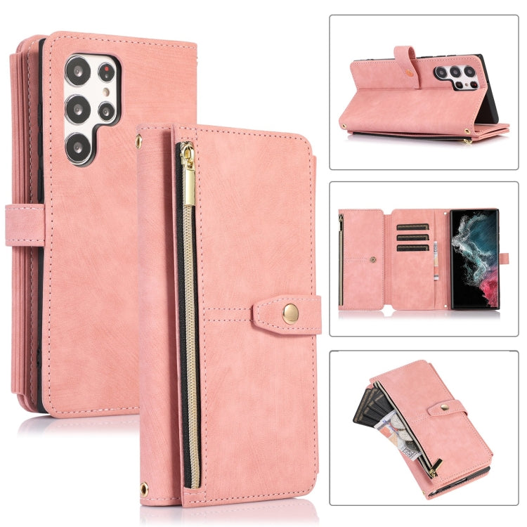 Custodia per cellulare in pelle con cerniera per portafoglio da 9 carte da sogno, For Samsung Galaxy S22+ 5G, For Samsung Galaxy S22 Ultra 5G, For Samsung Galaxy S21 5G, For Samsung Galaxy S21+ 5G