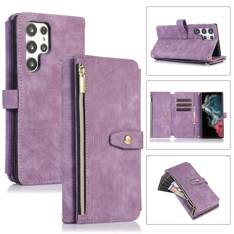 Custodia per cellulare in pelle con cerniera per portafoglio da 9 carte da sogno, For Samsung Galaxy S22+ 5G, For Samsung Galaxy S22 Ultra 5G, For Samsung Galaxy S21 5G, For Samsung Galaxy S21+ 5G