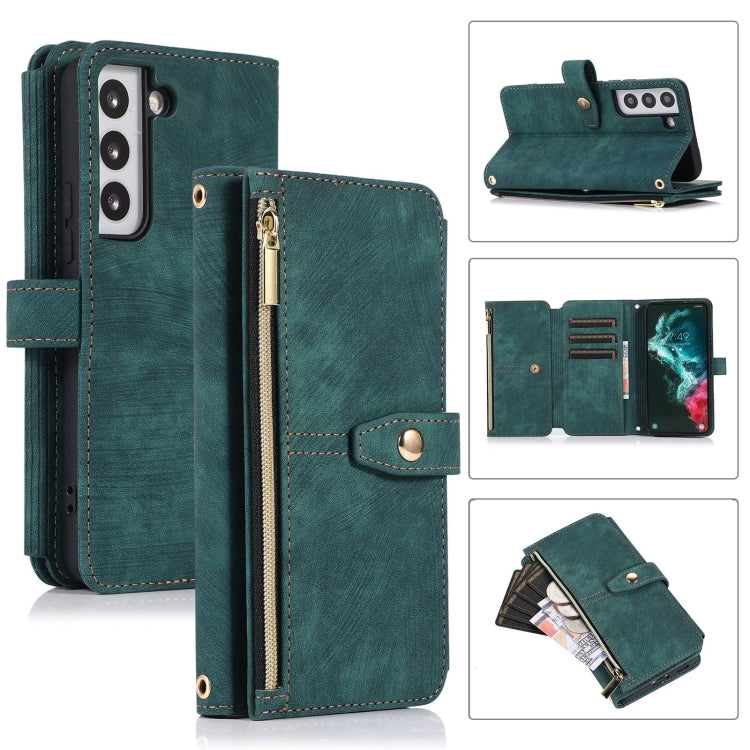 Custodia per cellulare in pelle con cerniera per portafoglio da 9 carte da sogno, For Samsung Galaxy S22+ 5G, For Samsung Galaxy S22 Ultra 5G, For Samsung Galaxy S21 5G, For Samsung Galaxy S21+ 5G