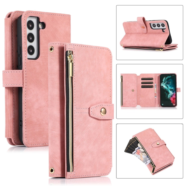 Custodia per cellulare in pelle con cerniera per portafoglio da 9 carte da sogno, For Samsung Galaxy S22+ 5G, For Samsung Galaxy S22 Ultra 5G, For Samsung Galaxy S21 5G, For Samsung Galaxy S21+ 5G