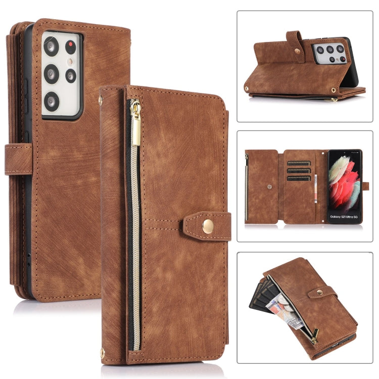 Custodia per cellulare in pelle con cerniera per portafoglio da 9 carte da sogno, For Samsung Galaxy S21 Ultra 5G, For Samsung Galaxy S20, For Samsung Galaxy S20+, For Samsung Galaxy S20 Ultra
