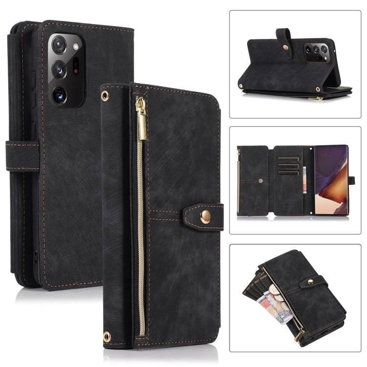 Custodia per cellulare in pelle con cerniera per portafoglio da 9 carte da sogno, For Samsung Galaxy Note20, For Samsung Galaxy Note20 Ultra, For Samsung Galaxy Note10, For Samsung Galaxy Note10+