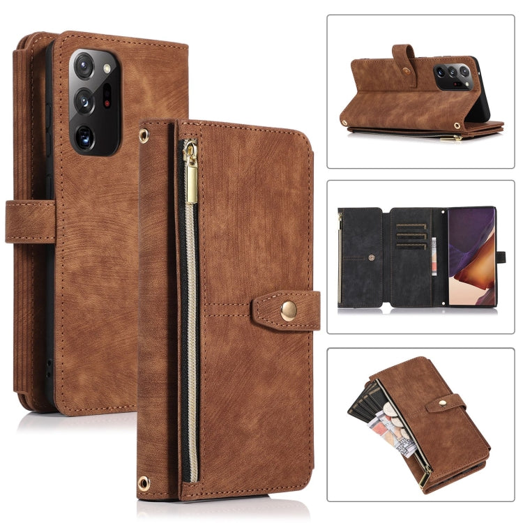 Custodia per cellulare in pelle con cerniera per portafoglio da 9 carte da sogno, For Samsung Galaxy Note20, For Samsung Galaxy Note20 Ultra, For Samsung Galaxy Note10, For Samsung Galaxy Note10+