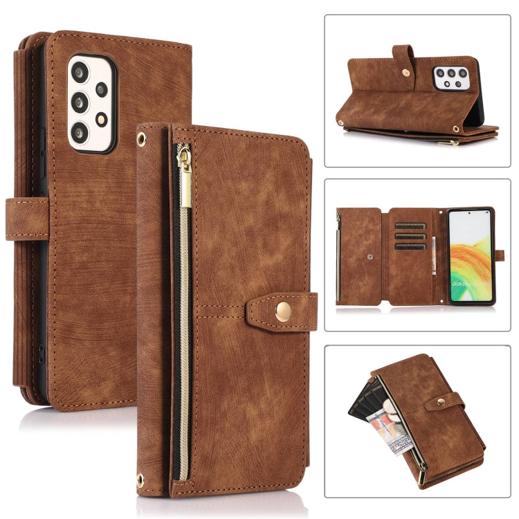 Custodia per cellulare in pelle con cerniera per portafoglio da 9 carte da sogno, For Samsung Galaxy A53, For Samsung Galaxy A52 4G / 5G, For Samsung Galaxy A32 5G, For Samsung Galaxy A32 4G