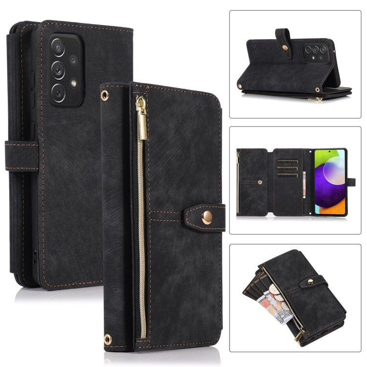 Custodia per cellulare in pelle con cerniera per portafoglio da 9 carte da sogno, For Samsung Galaxy A53, For Samsung Galaxy A52 4G / 5G, For Samsung Galaxy A32 5G, For Samsung Galaxy A32 4G