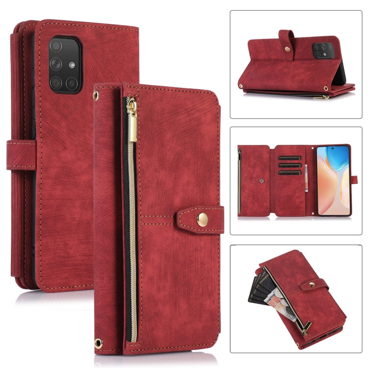 Custodia per cellulare in pelle con cerniera per portafoglio da 9 carte da sogno, For Samsung Galaxy A22 4G, For Samsung Galaxy A22 5G, For Samsung Galaxy A51 4G, For Samsung Galaxy A71 4G