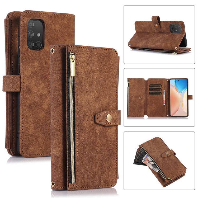 Custodia per cellulare in pelle con cerniera per portafoglio da 9 carte da sogno, For Samsung Galaxy A22 4G, For Samsung Galaxy A22 5G, For Samsung Galaxy A51 4G, For Samsung Galaxy A71 4G
