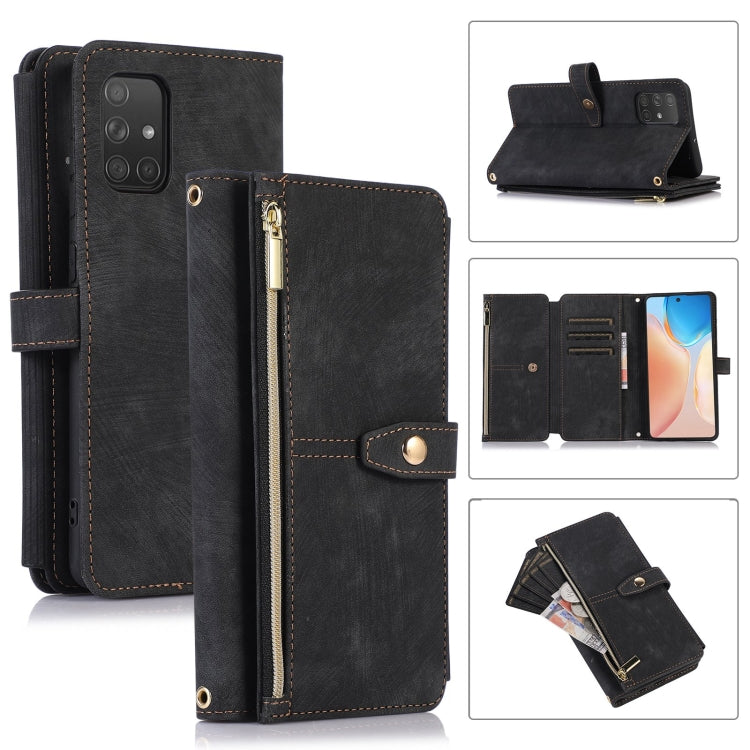 Custodia per cellulare in pelle con cerniera per portafoglio da 9 carte da sogno, For Samsung Galaxy A22 4G, For Samsung Galaxy A22 5G, For Samsung Galaxy A51 4G, For Samsung Galaxy A71 4G