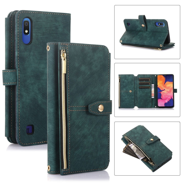 Custodia per cellulare in pelle con cerniera per portafoglio da 9 carte da sogno, For Samsung Galaxy A10, For Samsung Galaxy A21s, For Samsung Galaxy A72 4G / 5G