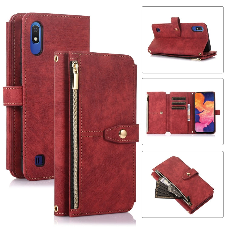 Custodia per cellulare in pelle con cerniera per portafoglio da 9 carte da sogno, For Samsung Galaxy A10, For Samsung Galaxy A21s, For Samsung Galaxy A72 4G / 5G