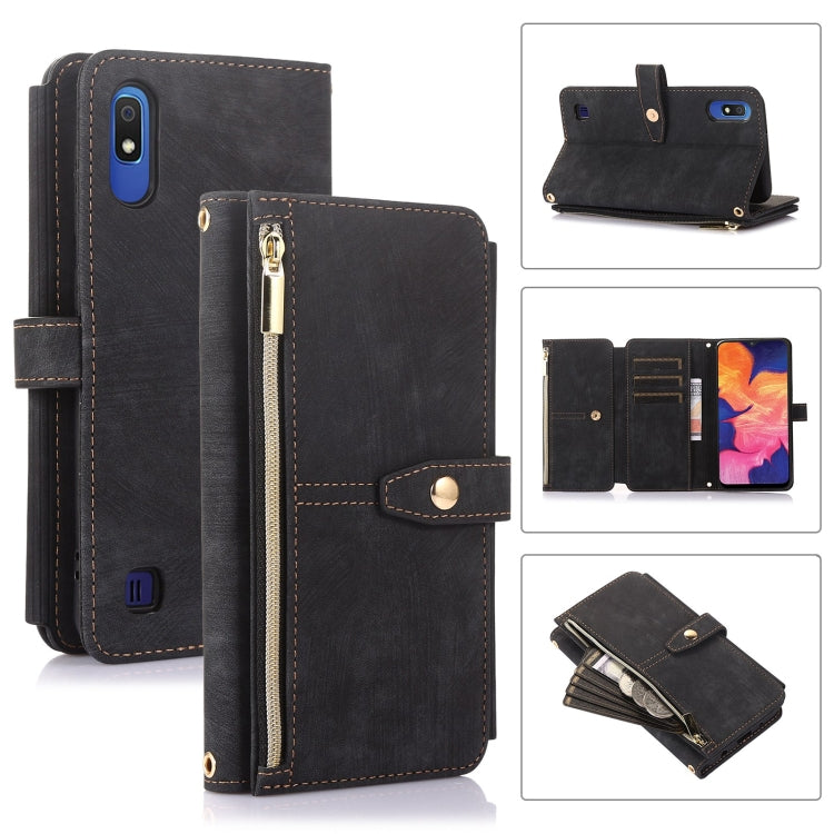 Custodia per cellulare in pelle con cerniera per portafoglio da 9 carte da sogno, For Samsung Galaxy A10, For Samsung Galaxy A21s, For Samsung Galaxy A72 4G / 5G