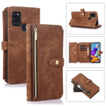 Custodia per cellulare in pelle con cerniera per portafoglio da 9 carte da sogno, For Samsung Galaxy A10, For Samsung Galaxy A21s, For Samsung Galaxy A72 4G / 5G
