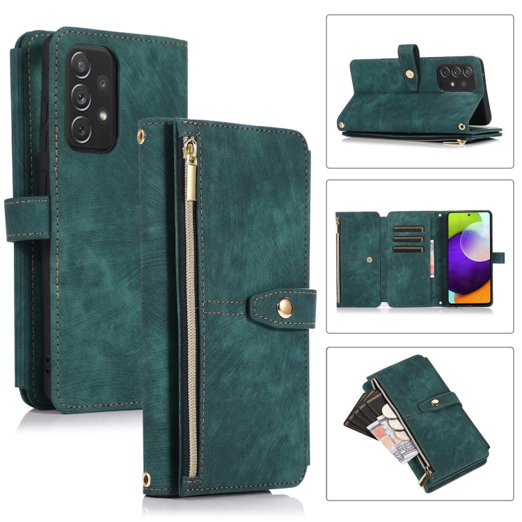 Custodia per cellulare in pelle con cerniera per portafoglio da 9 carte da sogno, For Samsung Galaxy A10, For Samsung Galaxy A21s, For Samsung Galaxy A72 4G / 5G