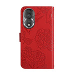 HT03 Cassa del telefono di cuoio di vibrazione impressa farfalla di sensibilità della pelle, For Honor 80, For Honor 80 Pro, For Honor 80 SE, For Motorola Moto G Play 2023