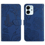 HT03 Cassa del telefono di cuoio di vibrazione impressa farfalla di sensibilità della pelle, For Honor 80, For Honor 80 Pro, For Honor 80 SE, For Motorola Moto G Play 2023