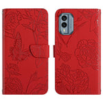 HT03 Cassa del telefono di cuoio di vibrazione impressa farfalla di sensibilità della pelle, For Nokia X30, For OPPO Reno9 / Reno9 Pro, For OPPO Reno9 Pro+, For Xiaomi 13