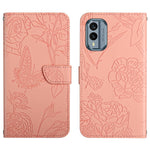 HT03 Cassa del telefono di cuoio di vibrazione impressa farfalla di sensibilità della pelle, For Nokia X30, For OPPO Reno9 / Reno9 Pro, For OPPO Reno9 Pro+, For Xiaomi 13