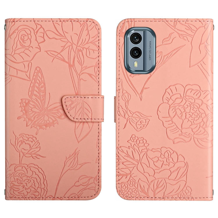 HT03 Cassa del telefono di cuoio di vibrazione impressa farfalla di sensibilità della pelle, For Nokia X30, For OPPO Reno9 / Reno9 Pro, For OPPO Reno9 Pro+, For Xiaomi 13