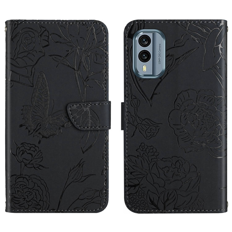 HT03 Cassa del telefono di cuoio di vibrazione impressa farfalla di sensibilità della pelle, For Nokia X30, For OPPO Reno9 / Reno9 Pro, For OPPO Reno9 Pro+, For Xiaomi 13