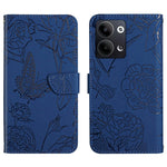HT03 Cassa del telefono di cuoio di vibrazione impressa farfalla di sensibilità della pelle, For Nokia X30, For OPPO Reno9 / Reno9 Pro, For OPPO Reno9 Pro+, For Xiaomi 13