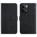 HT03 Cassa del telefono di cuoio di vibrazione impressa farfalla di sensibilità della pelle, For Nokia X30, For OPPO Reno9 / Reno9 Pro, For OPPO Reno9 Pro+, For Xiaomi 13