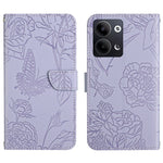 HT03 Cassa del telefono di cuoio di vibrazione impressa farfalla di sensibilità della pelle, For Nokia X30, For OPPO Reno9 / Reno9 Pro, For OPPO Reno9 Pro+, For Xiaomi 13