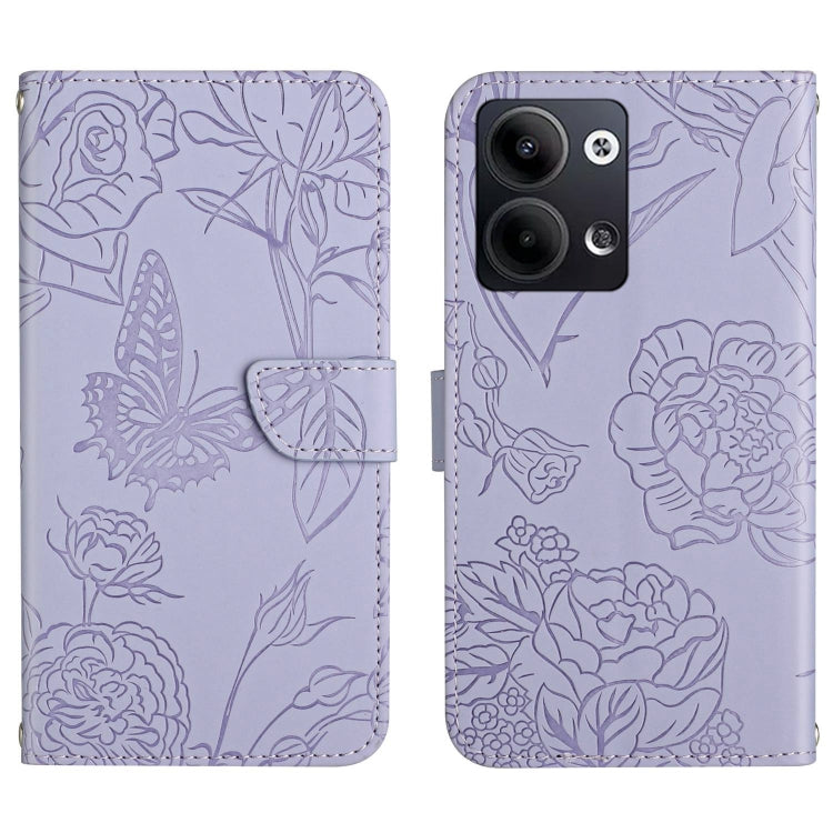 HT03 Cassa del telefono di cuoio di vibrazione impressa farfalla di sensibilità della pelle, For Nokia X30, For OPPO Reno9 / Reno9 Pro, For OPPO Reno9 Pro+, For Xiaomi 13