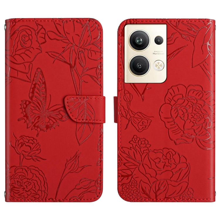 HT03 Cassa del telefono di cuoio di vibrazione impressa farfalla di sensibilità della pelle, For Nokia X30, For OPPO Reno9 / Reno9 Pro, For OPPO Reno9 Pro+, For Xiaomi 13