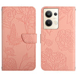 HT03 Cassa del telefono di cuoio di vibrazione impressa farfalla di sensibilità della pelle, For Nokia X30, For OPPO Reno9 / Reno9 Pro, For OPPO Reno9 Pro+, For Xiaomi 13