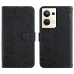 HT03 Cassa del telefono di cuoio di vibrazione impressa farfalla di sensibilità della pelle, For Nokia X30, For OPPO Reno9 / Reno9 Pro, For OPPO Reno9 Pro+, For Xiaomi 13