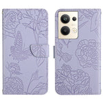 HT03 Cassa del telefono di cuoio di vibrazione impressa farfalla di sensibilità della pelle, For Nokia X30, For OPPO Reno9 / Reno9 Pro, For OPPO Reno9 Pro+, For Xiaomi 13