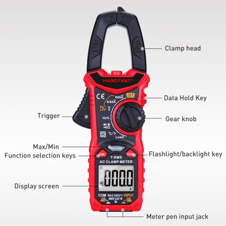 Multimetro digitale a pinza HABOTEST HT206A 600A 600V