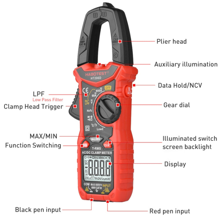 HABOTEST HT206D High Precision Digital Clamp Multimeter, HT206D