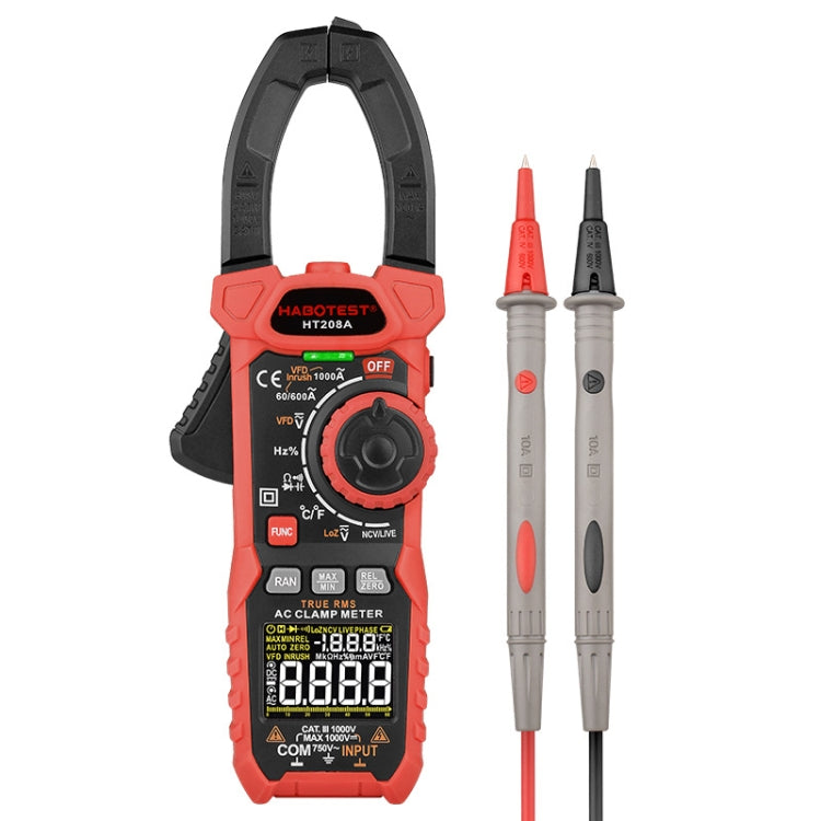 HABOTEST HT208A 1000A Anti-scald Multifunction Digital Clamp Multimeter, HT208A