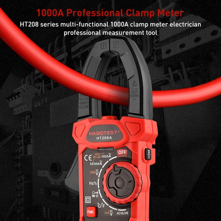 HABOTEST HT208A 1000A Anti-scald Multifunction Digital Clamp Multimeter, HT208A