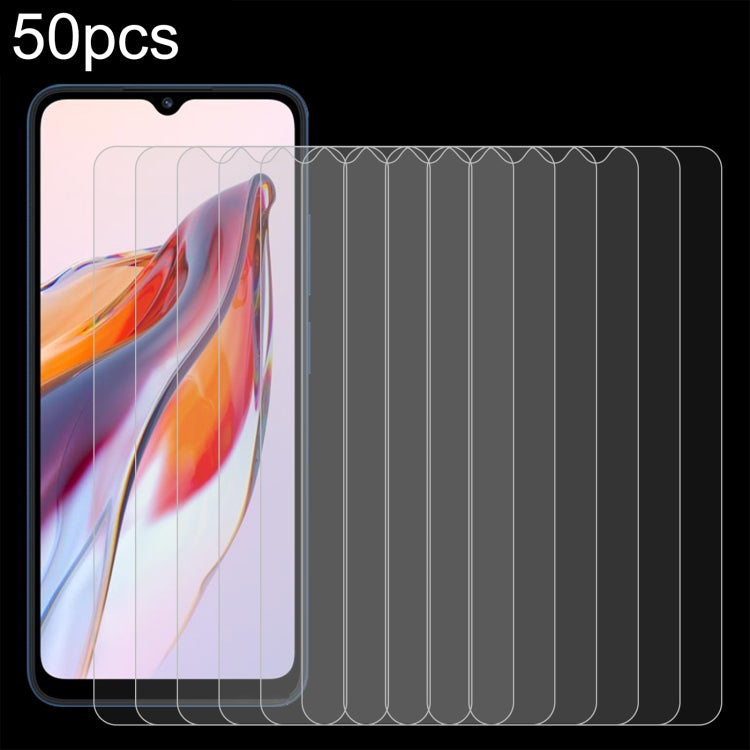 50 pellicole in vetro temperato 0,26 mm 9H 2,5D, For Samsung Galaxy A04 Core(50pcs), For Xiaomi Redmi 12C / Xiaomi Poco C55(50pcs)