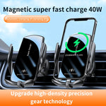 V5S 40W Supporto magnetico per telefono da auto a ricarica rapida, V5S 40W Black