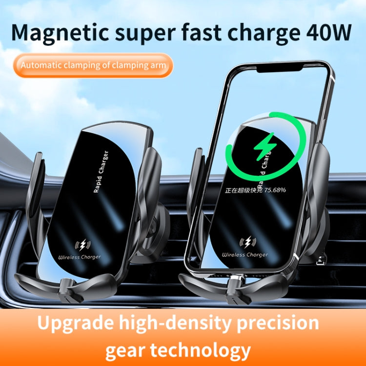 V5S 40W Supporto magnetico per telefono da auto a ricarica rapida, V5S 40W Black