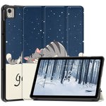 Custodia Smart Tablet in pelle con supporto a 3 pieghe dipinto da Custer, For Nokia T21