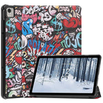 Custodia Smart Tablet in pelle con supporto a 3 pieghe dipinto da Custer, For Nokia T21