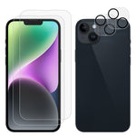 Pellicola per schermo in vetro temperato 2 pezzi 0,26 mm 9H 2,5D con protezione per obiettivo 2 pezzi, For iPhone 14, For iPhone 14 Plus, For iPhone 14 Pro, For iPhone 14 Pro Max, For iPhone 13 mini, For iPhone 13, For iPhone 13 Pro, For iPhone 13 Pro ...