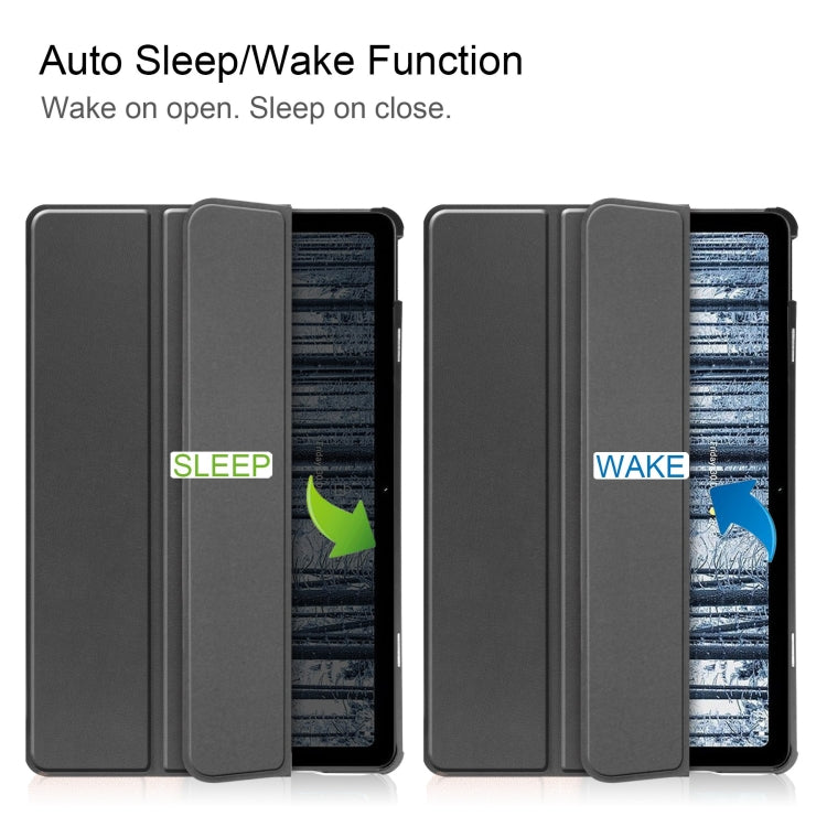 Custodia per tablet Smart in pelle con supporto a 3 pieghe Custer Pure Color, For Nokia T21